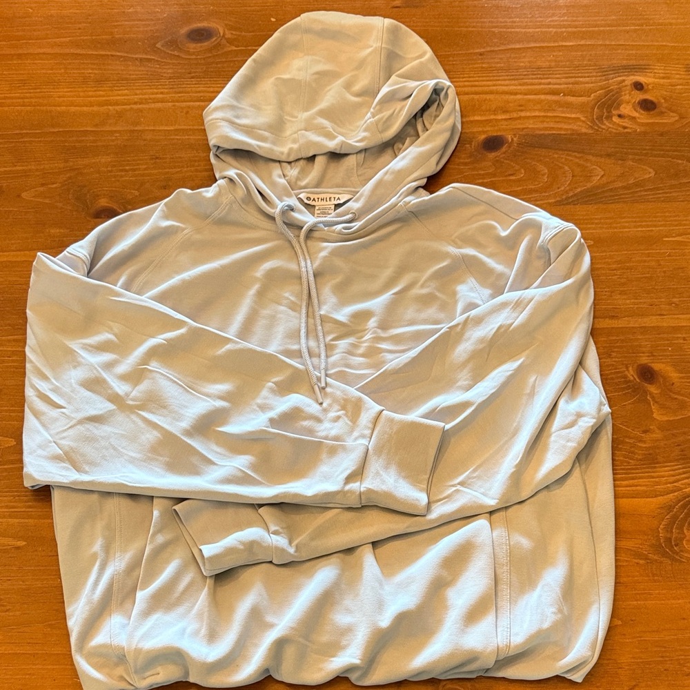 Athleta Light Blue Hoodie Sweatshirt- Like New.  Non-Smoking home.